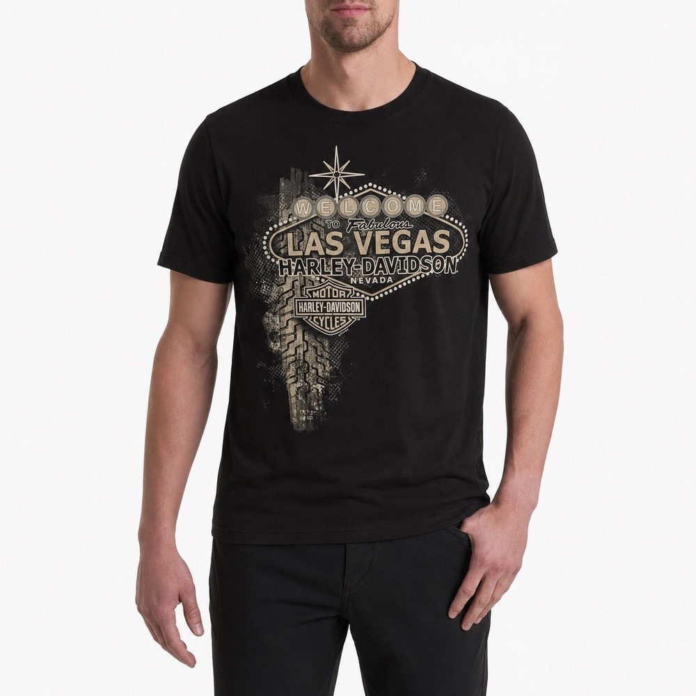 Harley Davidson Motorcycles Las Vegas, Nevada Black Short Sleeve T-Shirt